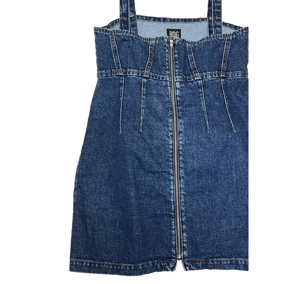 BDG Urban Outfitters Denim Mini Dress With Front Zip Closure Adj Straps Mini - Picture 5 of 14